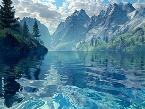 Rippled Azure Lake Reflecting Innermost Desires and Truths in D Style