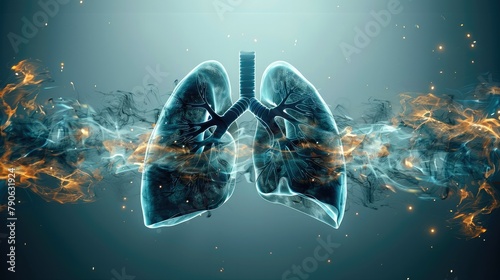 Abstract pair of human lungs moving with speed across the screen. Generative AI.
