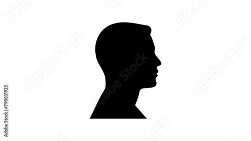 silhouette of a person in profile in vector