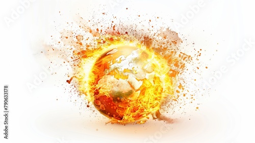 O mundo em aquecimento. Aquecimento global, crise climática.  photo