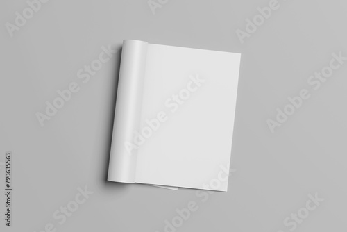 Realistic Brochure Catalog Mockup on white 3D rendering