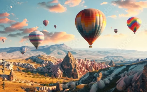 Mesmerizing Skies: Hot Air Balloons Soaring Over Cappadocia's Breathtaking Landscape