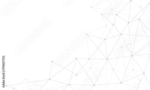 Polygonal vector background. Triangular geometric pattern. Dots connected by lines. Technology abstract background.