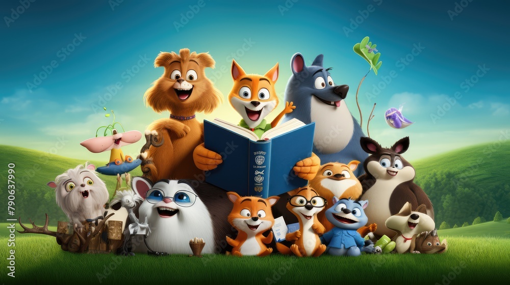 Naklejka premium animals in the park