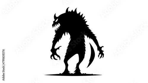 silhouette of a angry demon, angry werwulf  in vector