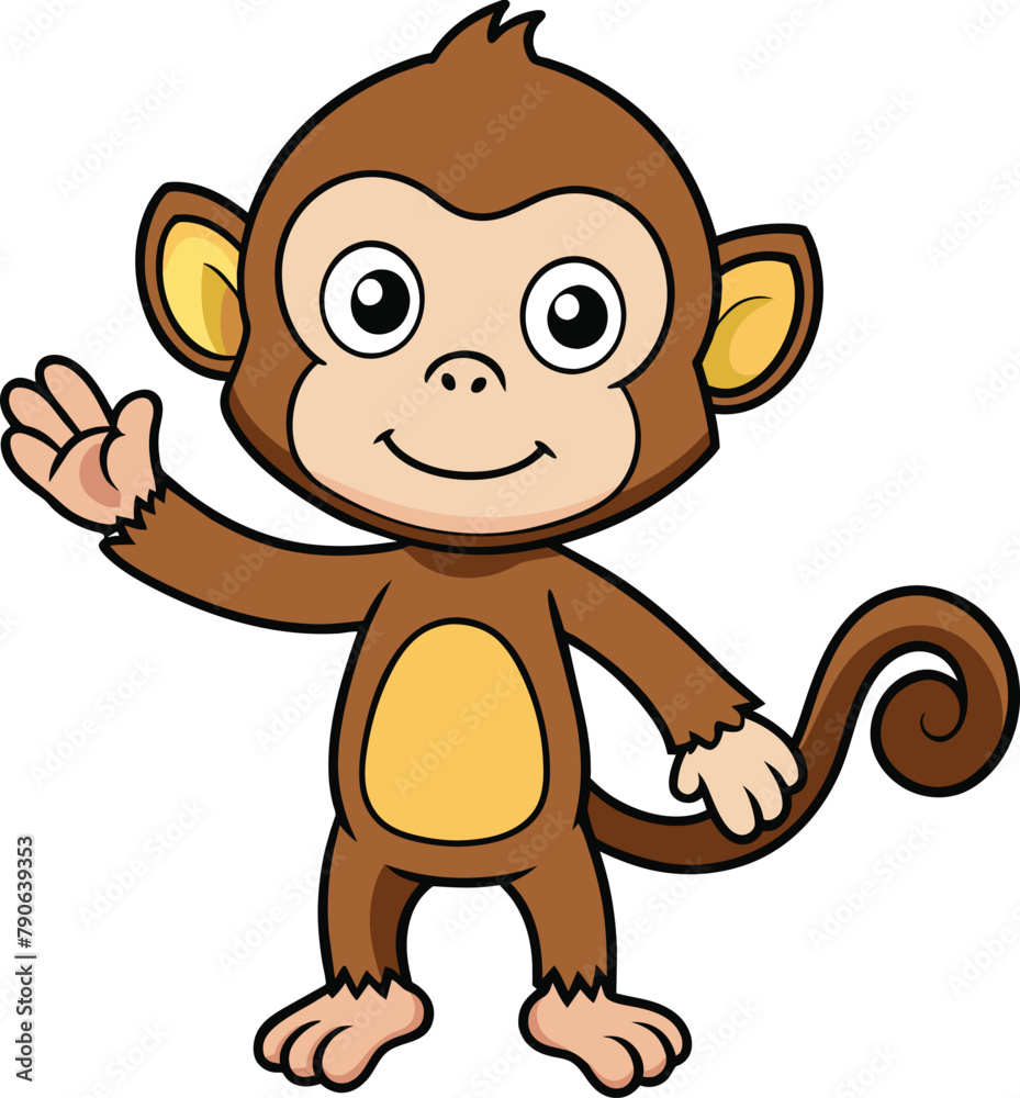Cute monkey waving cartoon vector
Cute monkey waving cartoon vector