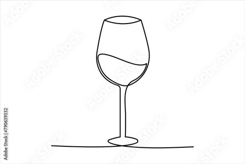 

Continuous single line wine Drinking glass online continuous single line art