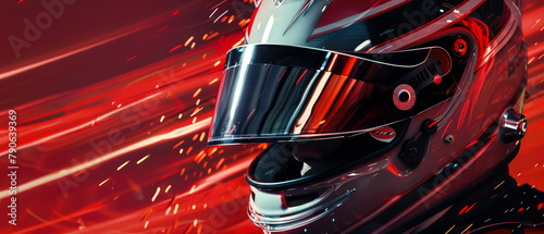 Futuristic motorcycle helmet. Motorcycles sport concept. Motorbike. Generative ai