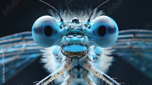 The appearance of a blue damselfly