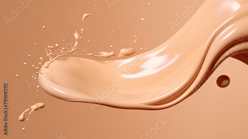 Silky Beige Cream Wave on Pastel Background