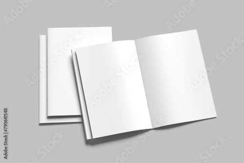 Realistic Brochure Catalog Mockup on white 3D rendering