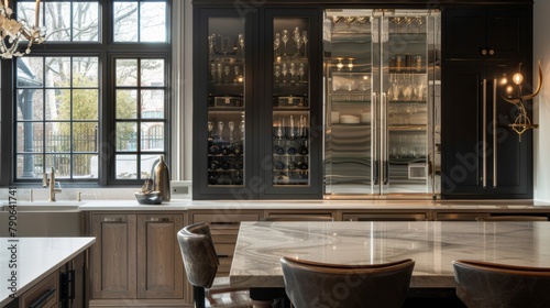 High-end cabinetry design featuring innovative storage solutions and elegant finishes photo