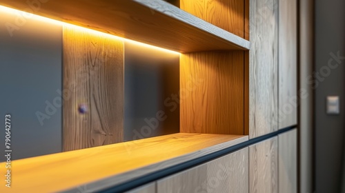 Artistic shot of a modern cabinet, showcasing the seamless blend of style and utility