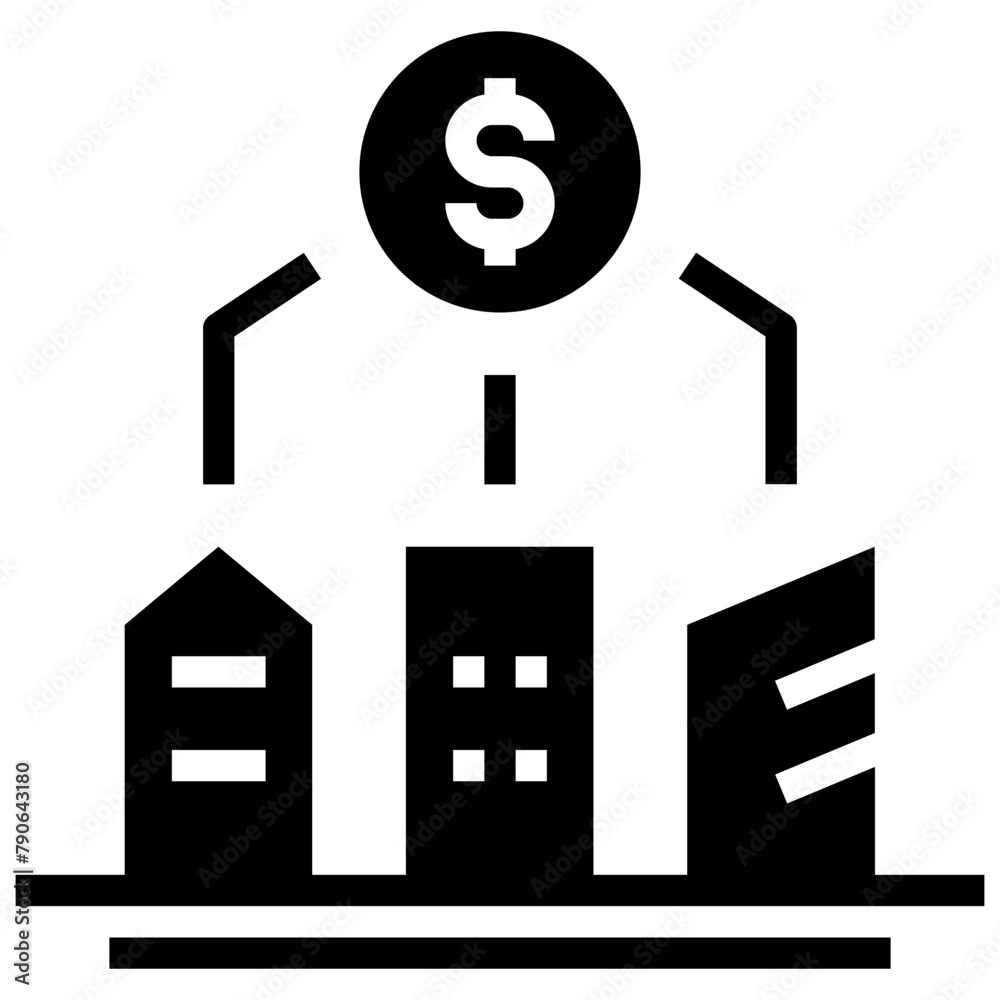 property fund glyph style icon