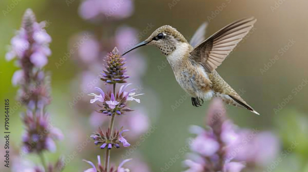 Naklejka premium hummingbird on a flower