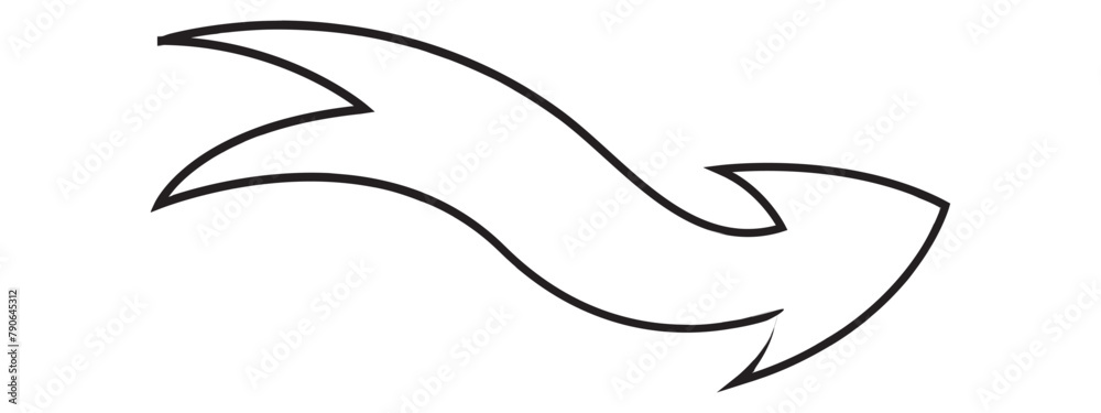 brush painted arrow icon on white background - vector illustration