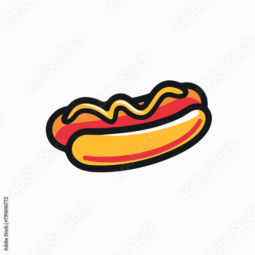 Hotdog in cartoon, doodle style. Image for t-shirt, web, mobile apps and ui. Isolated 2d vector illustration in logo, icon, sketch style, Eps 10. AI Generative