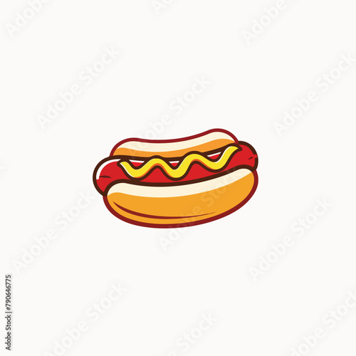 Hotdog in cartoon, doodle style. Image for t-shirt, web, mobile apps and ui. Isolated 2d vector illustration in logo, icon, sketch style, Eps 10. AI Generative