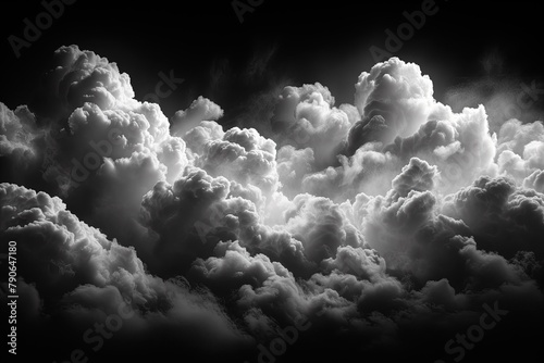 Realistic clouds on a dark background.