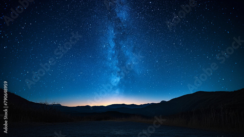 stars and sky, clean sky which contains stars sligthly, vibrant colors, wide color palette, night, easylooking, background image, magical inspired.