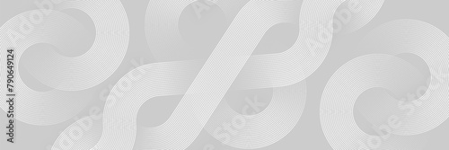 White abstract background with circle lines. Geometric stripe line art design. Linear pattern. Modern futuristic graphic. Suit for cover, presentation, website, corporate, brochure, banner
