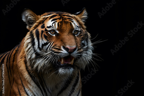 A close up of a tiger roaring