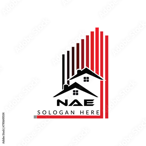 Letter NAE building vector, NAE initial construction. NAE real estate. NAE home letter logo design, NAE real estate Logo ,NAE Style home logo
 photo