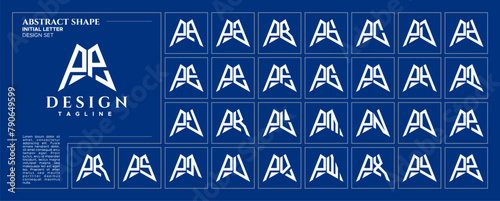Modern abstract initial letter P PP logo design bundle