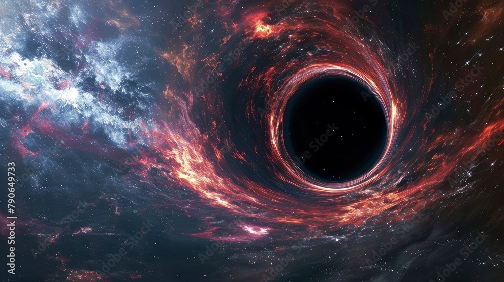 Black Hole Devouring Cosmic Material in Space. Black Hole Devouring Cosmic Material in Space.