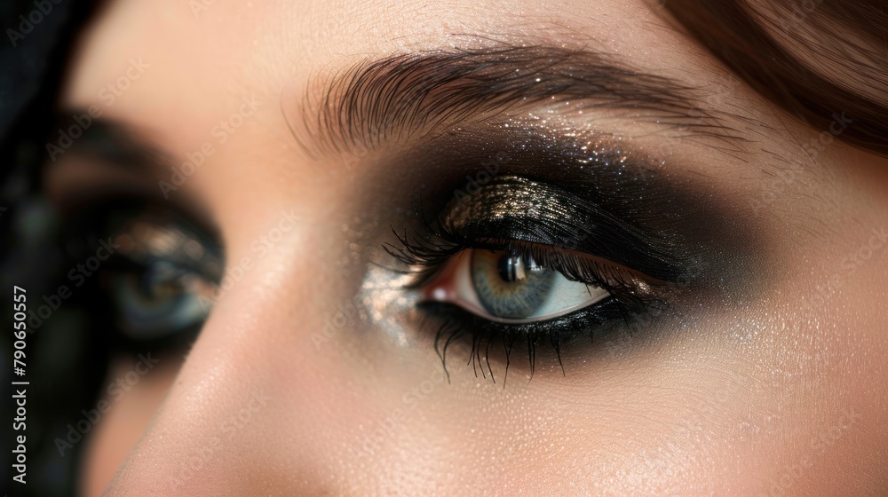 Obraz premium Smoky eye makeup, intense and mysterious, exuding charm and seduction.