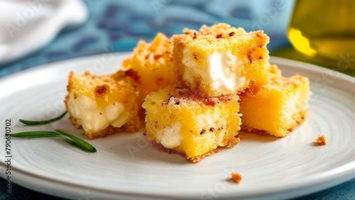 Baked cottage cheese.