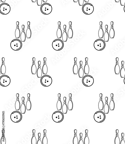 Bowling Icon Seamless Pattern M_2112003