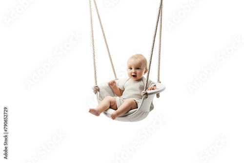 Authentic swing provides calming motion for infants.