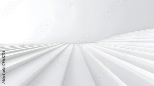 White curved ceiling  horizontal lines  subtle lighting  White Light on a 3D Background