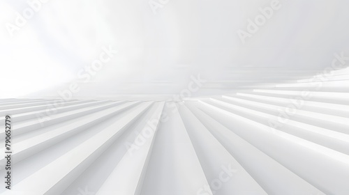 White curved ceiling, horizontal lines, subtle lighting, White Light on a 3D Background