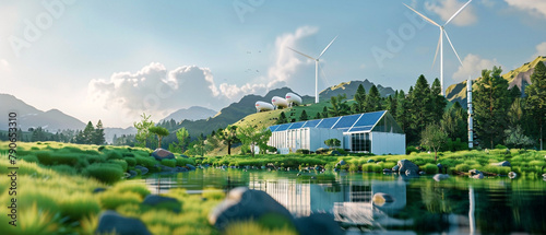 Innovative smart energy system with renewable sources contributing to a sustainable future.