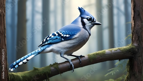 blue jay on a branch