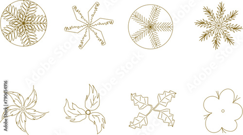 Vector sketch illustration of tree and plant designs seen from above to complete architectural layout and site plan drawings 