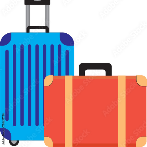 Luggage bags blue and red
