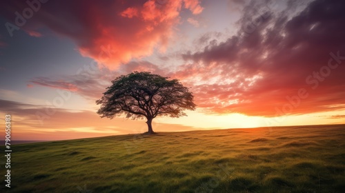 tree in the sunset