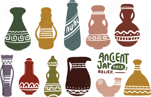 Ancient Jar Relief Clip Art
