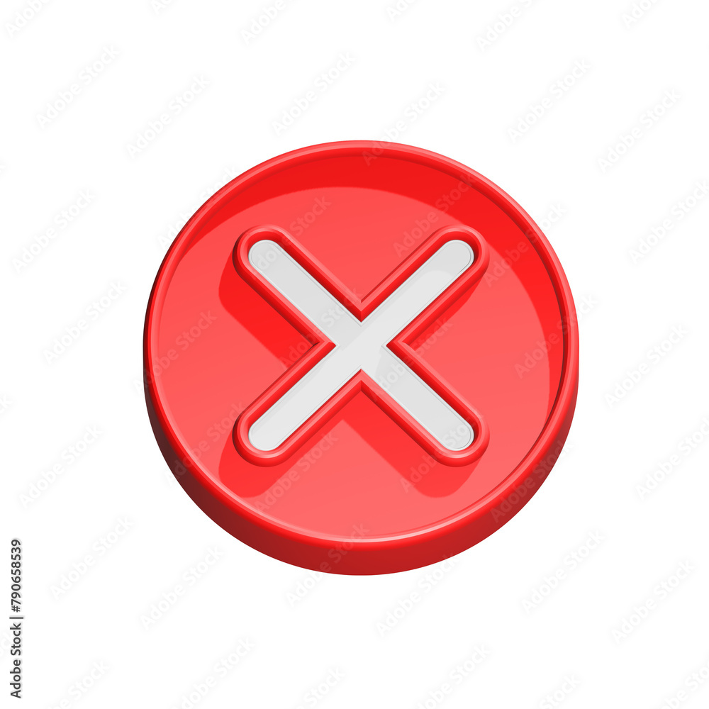 Obraz premium Deleted icon 3d cancel symbol