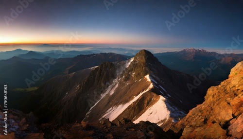First Light Over Peaks A Spectacular Summit Panorama 
