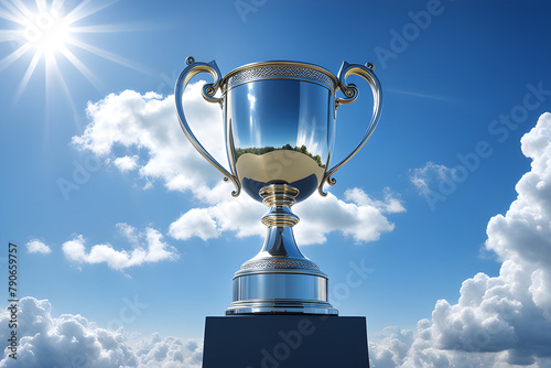 winner trophy show on sky background win award victory