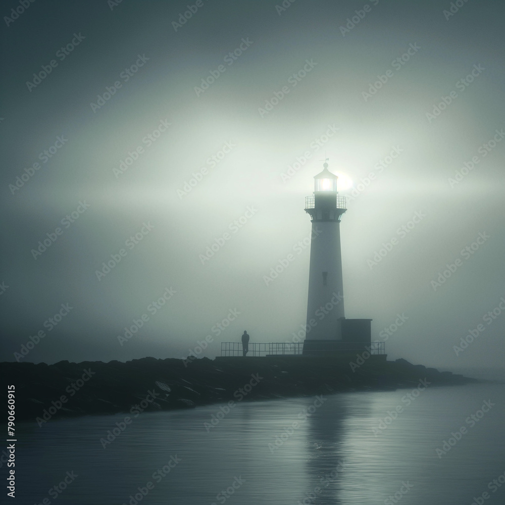 lighthouse shining bright to guide sailors on their voyage