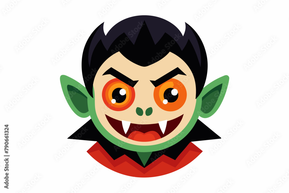 Fototapeta premium Halloween face icon on white background.