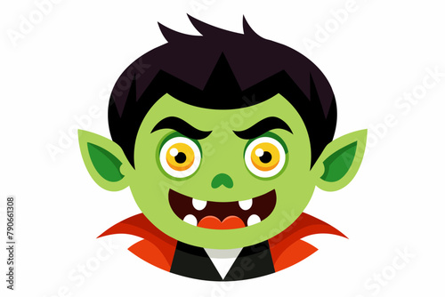 Halloween face icon on white background.