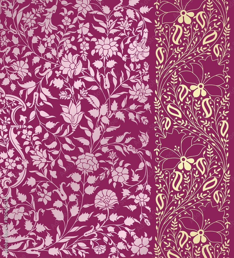 wedding card design, traditional paisley floral pattern , royal India wedding card design, traditional paisley floral pattern , royal India