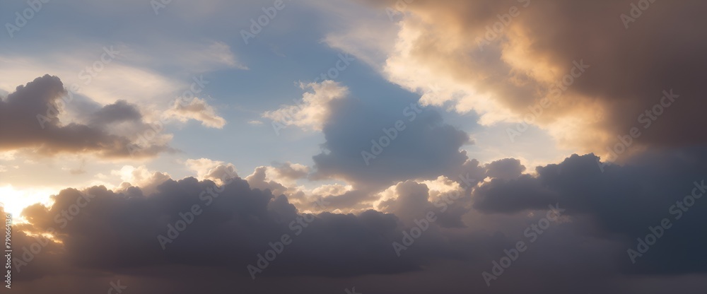 Fototapeta premium 雲から光が漏れる美しい空
