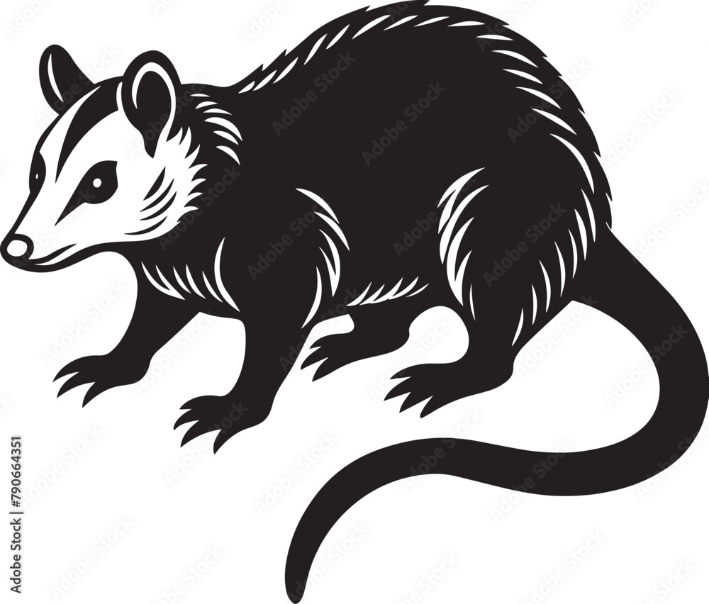 Vector image of a opossum - symbol of the new year Vector image of a opossum - symbol of the new year